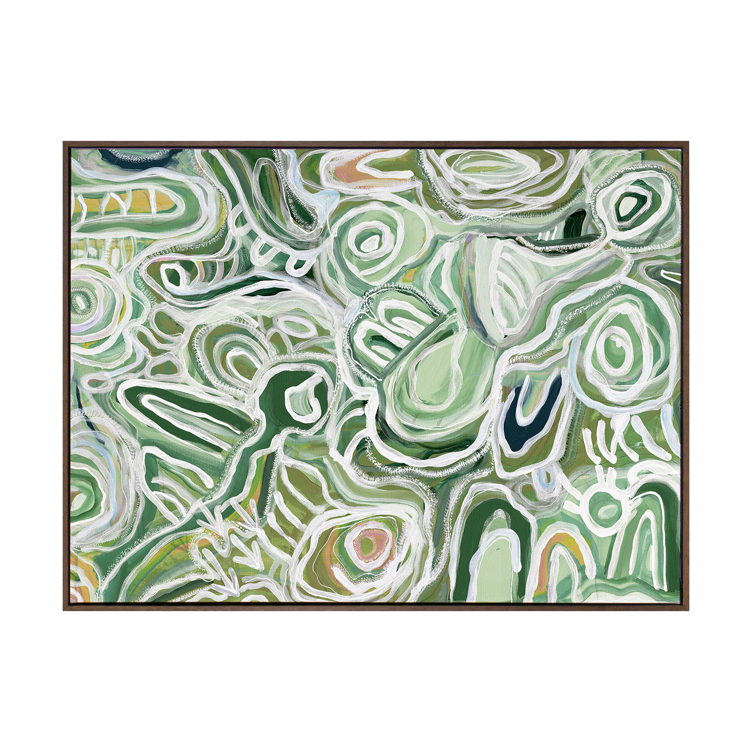 Message Sticks Green Canvas Wall Art