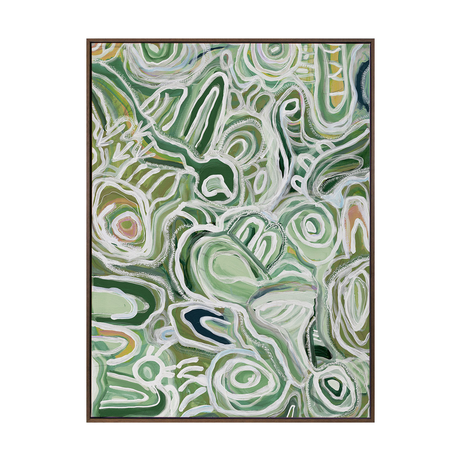 Message Sticks Green Canvas Wall Art