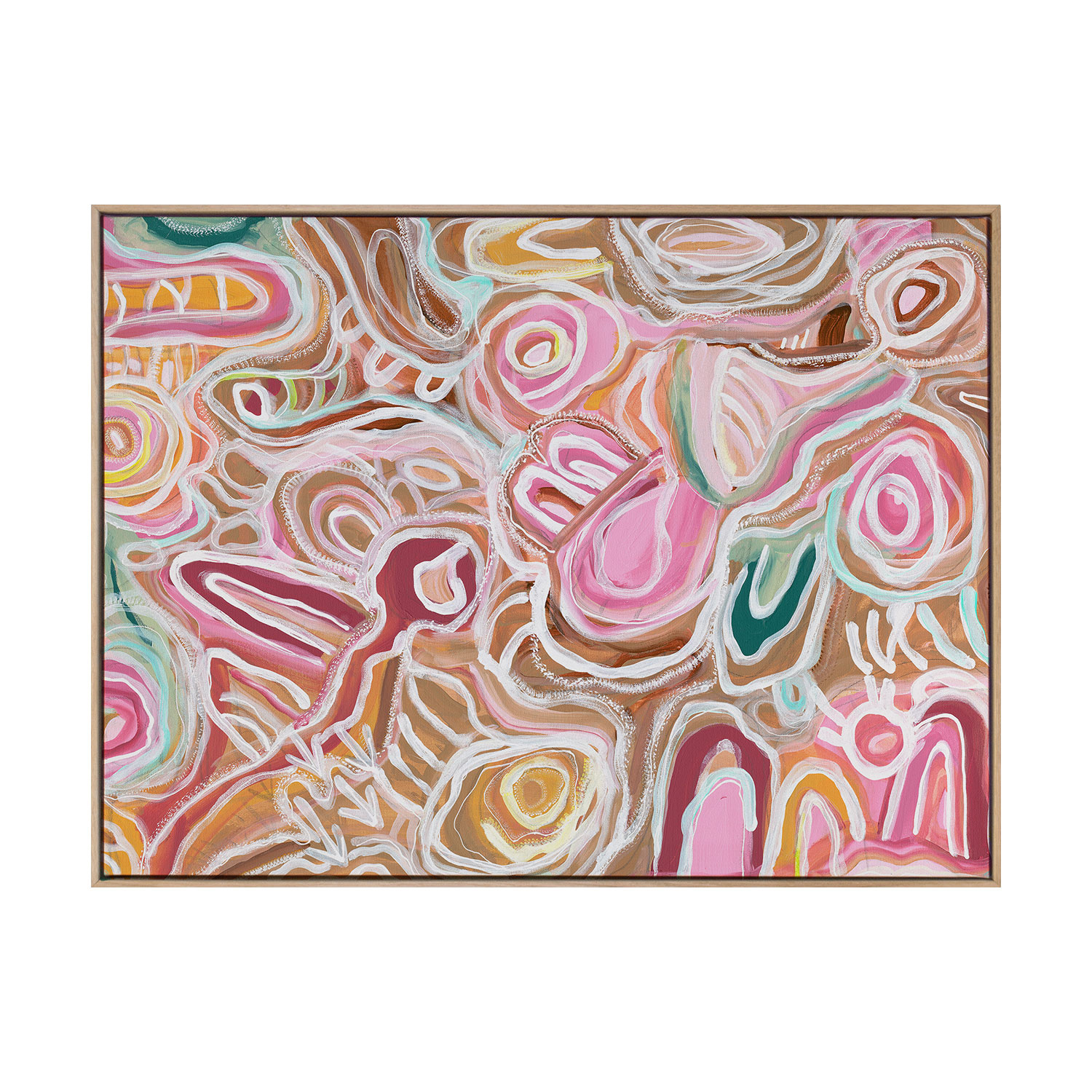 Message Sticks Pink Canvas Wall Art