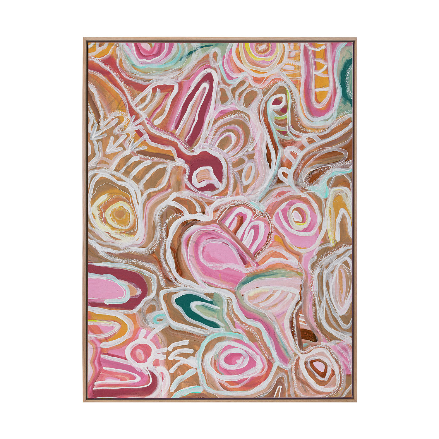 Message Sticks Pink Canvas Wall Art