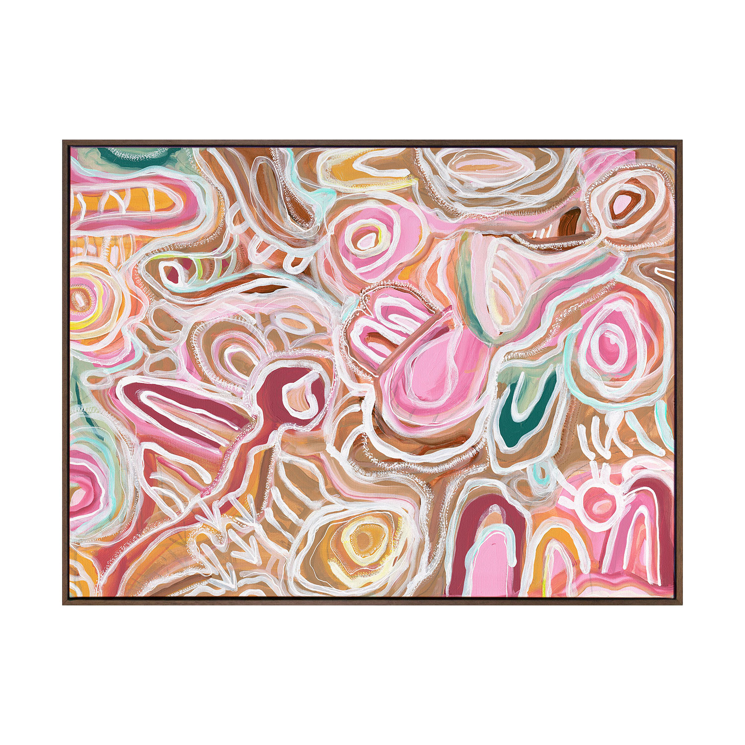 Message Sticks Pink Canvas Wall Art