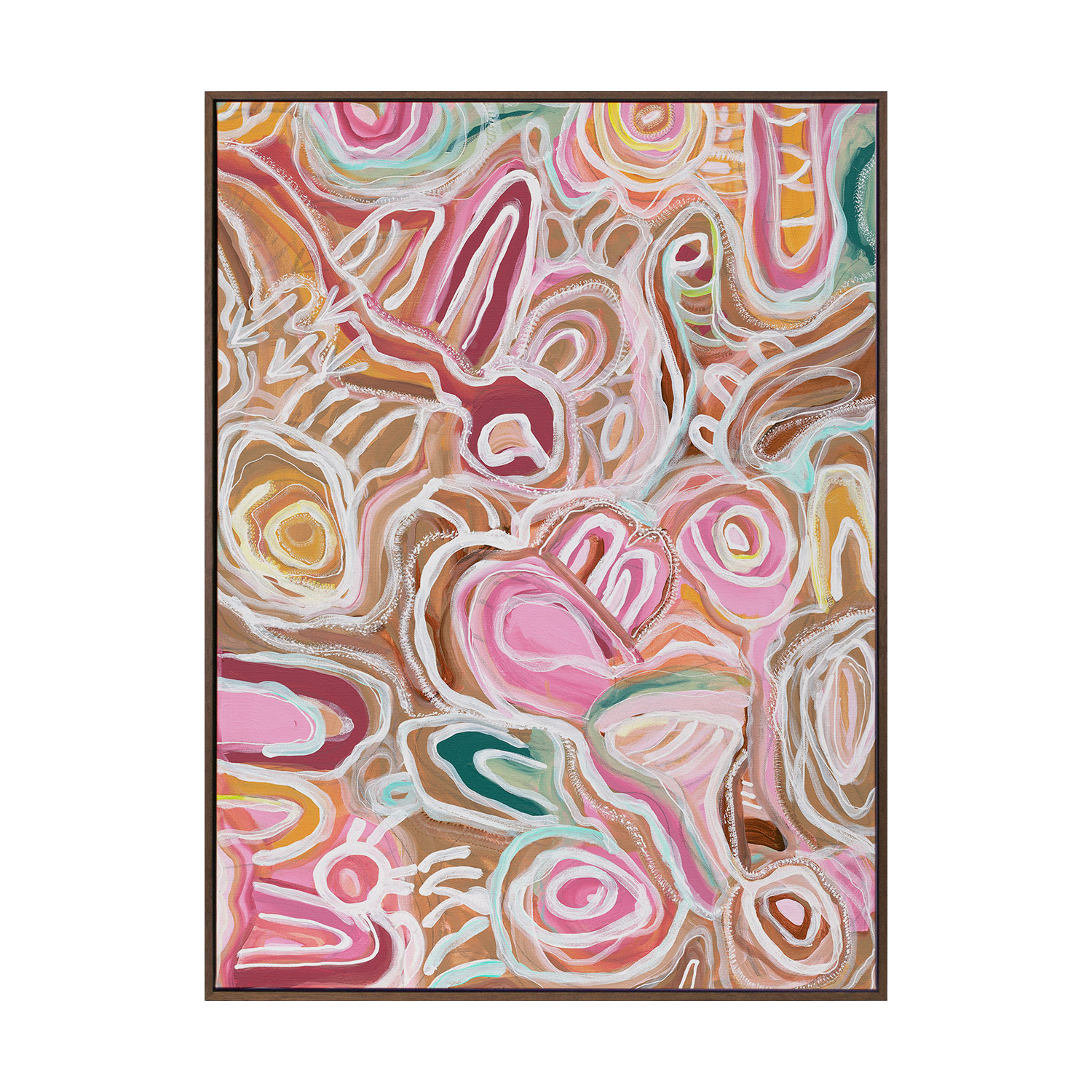Message Sticks Pink Canvas Wall Art