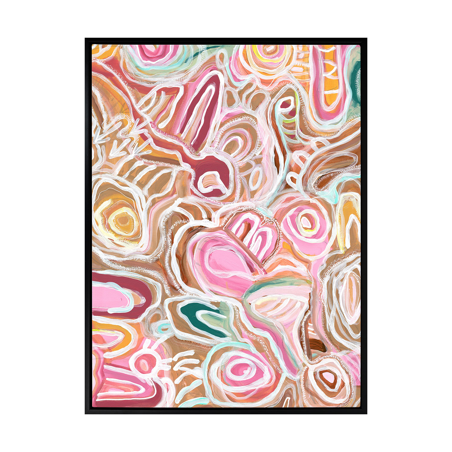Message Sticks Pink Canvas Wall Art