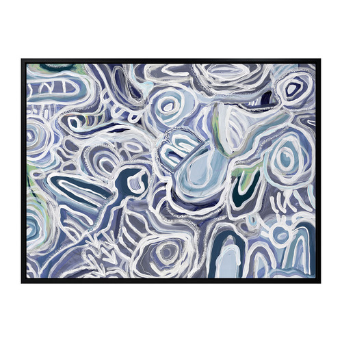 Message Sticks Blue Canvas Wall Art