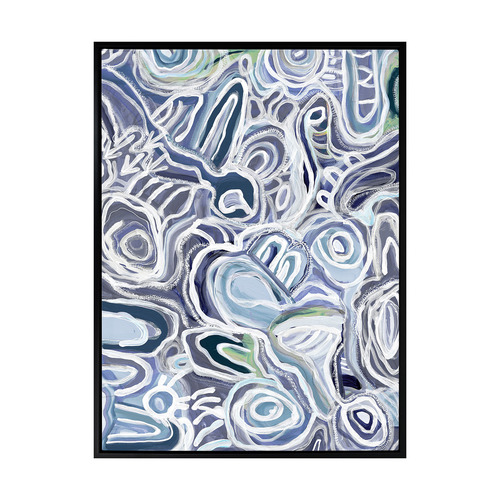 Message Sticks Blue Canvas Wall Art