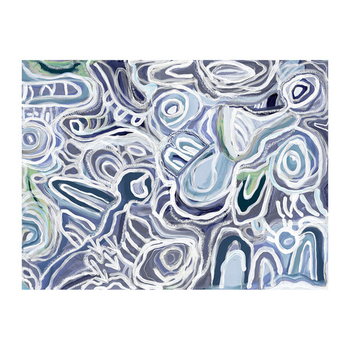 Message Sticks Blue Canvas Wall Art