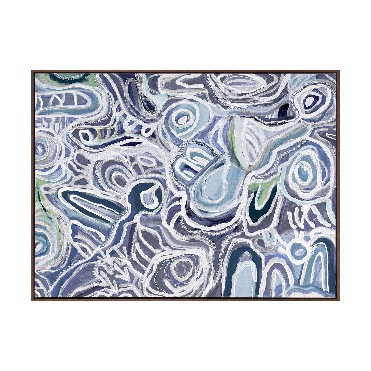 Message Sticks Blue Canvas Wall Art