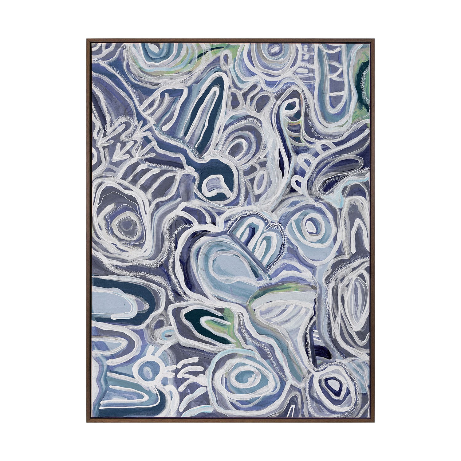 Message Sticks Blue Canvas Wall Art