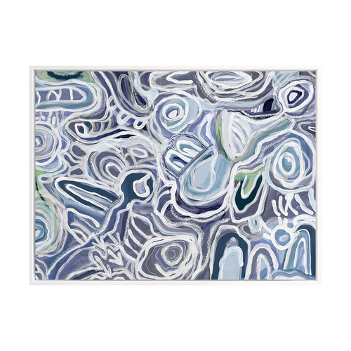 Message Sticks Blue Canvas Wall Art