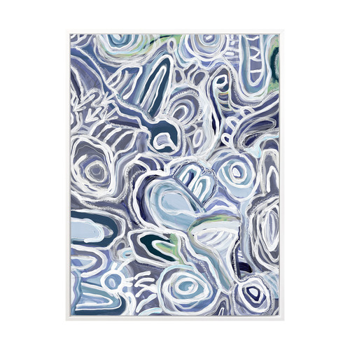Message Sticks Blue Canvas Wall Art