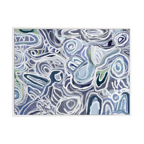 Message Sticks Blue Canvas Wall Art