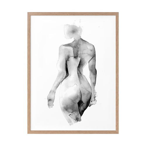 Flawless Female Charcoal I Printed Wall Art