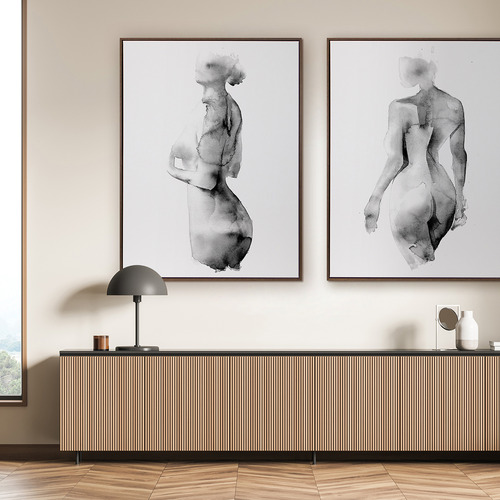 Flawless Female Charcoal I Printed Wall Art