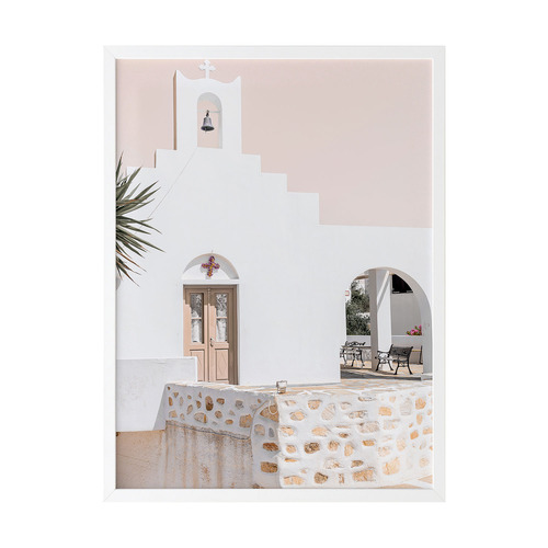 Santorini Chapel Printed Wall Art