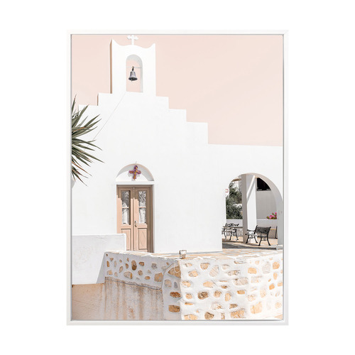 Santorini Chapel Printed Wall Art