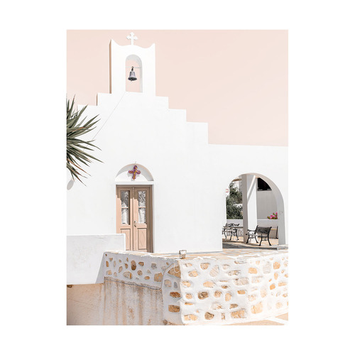 Santorini Chapel Printed Wall Art
