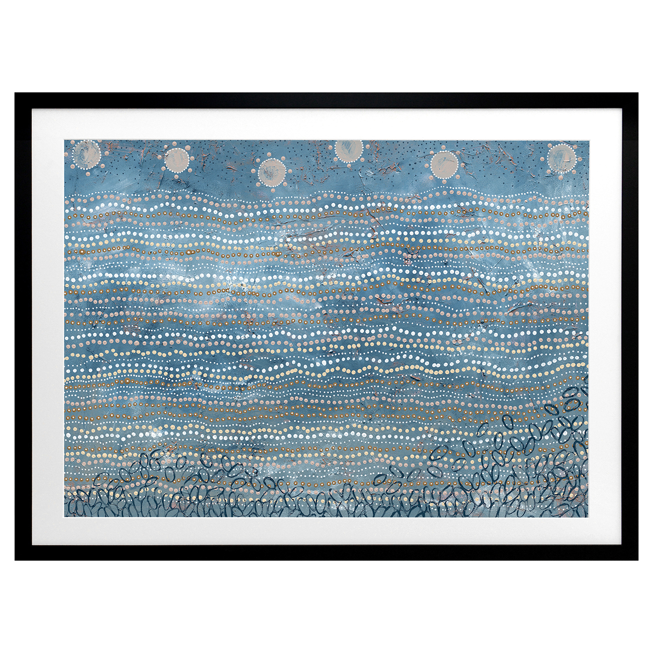 Wubunginya Blue Printed Wall Art