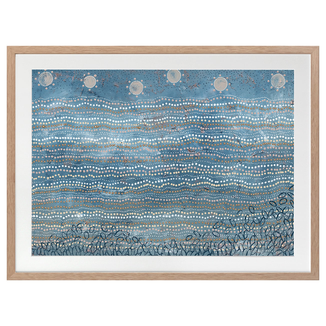 Wubunginya Blue Printed Wall Art