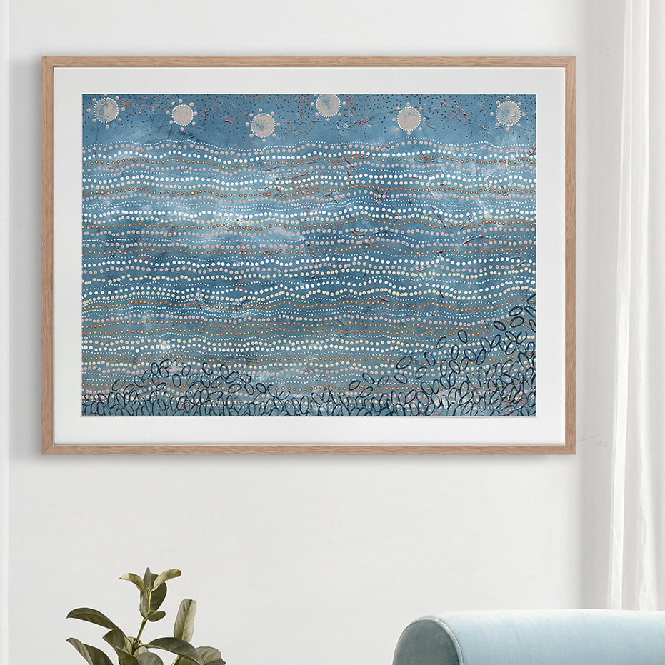 Wubunginya Blue Printed Wall Art