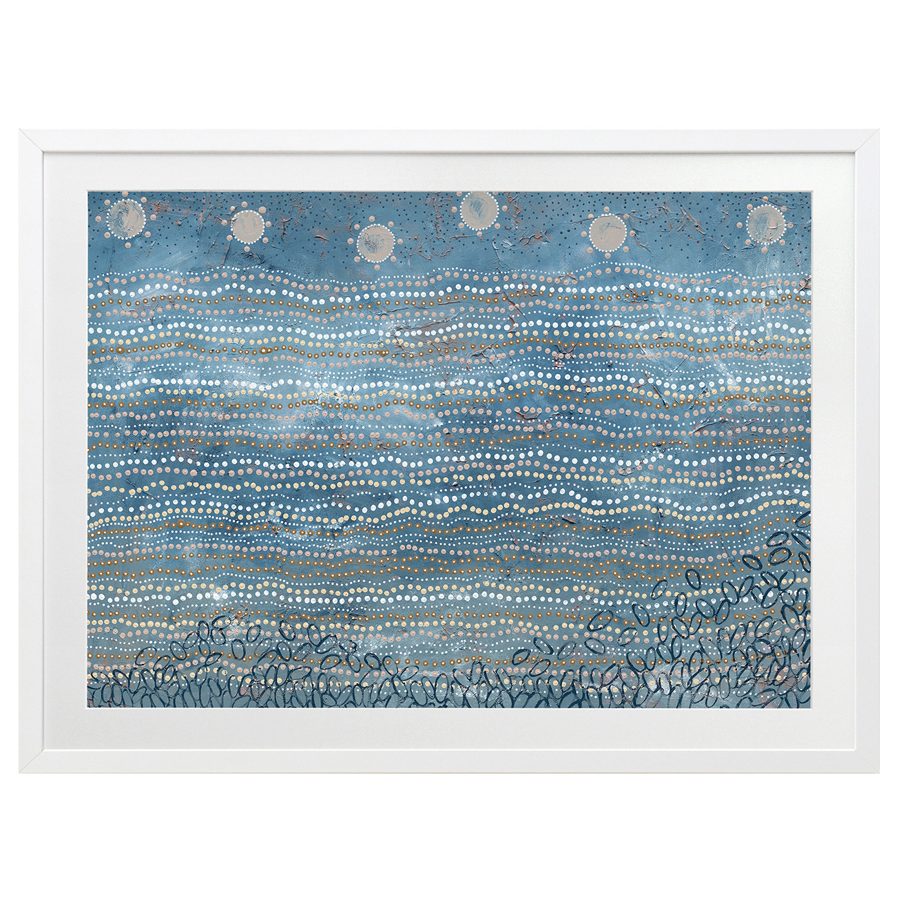 Wubunginya Blue Printed Wall Art