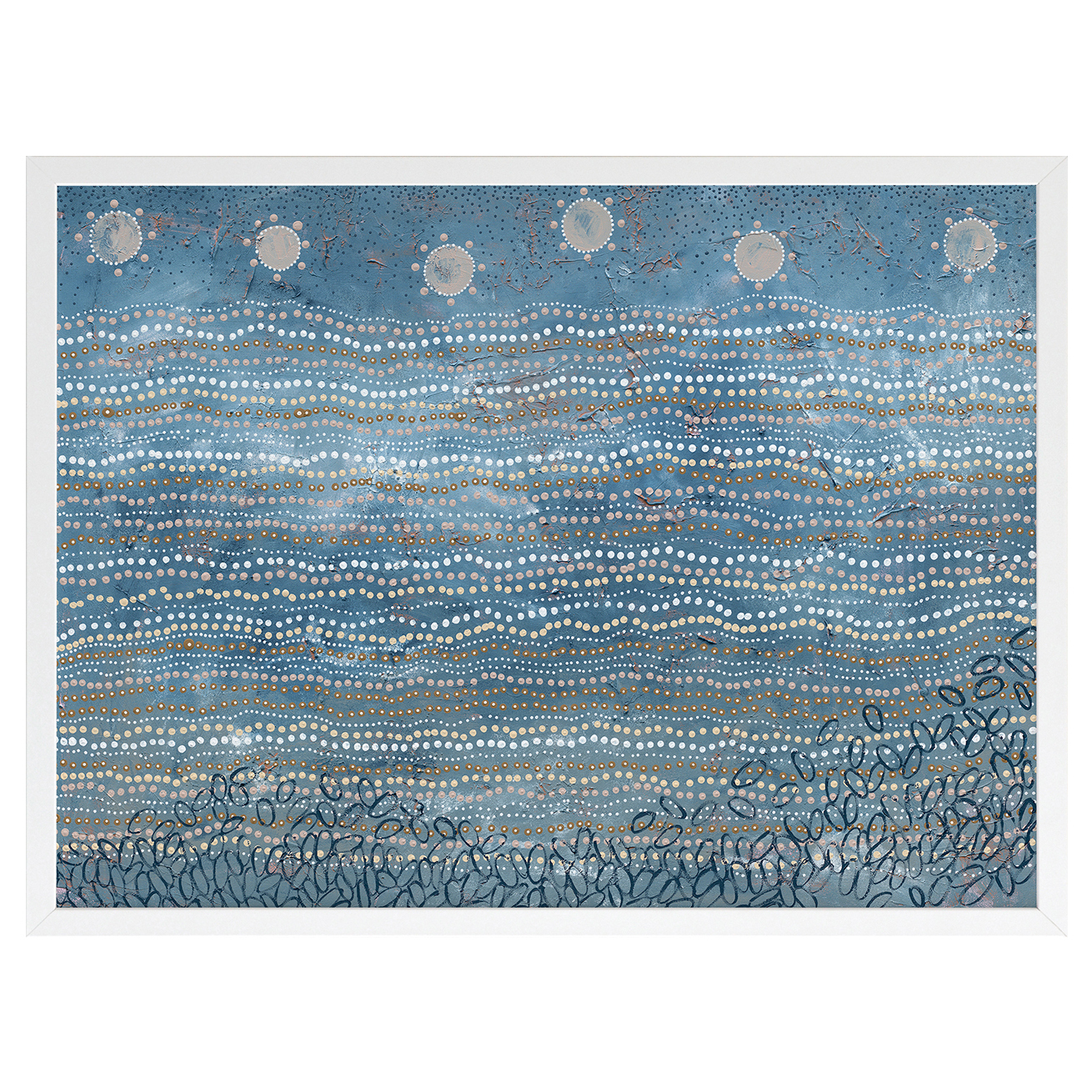 Wubunginya Blue Printed Wall Art
