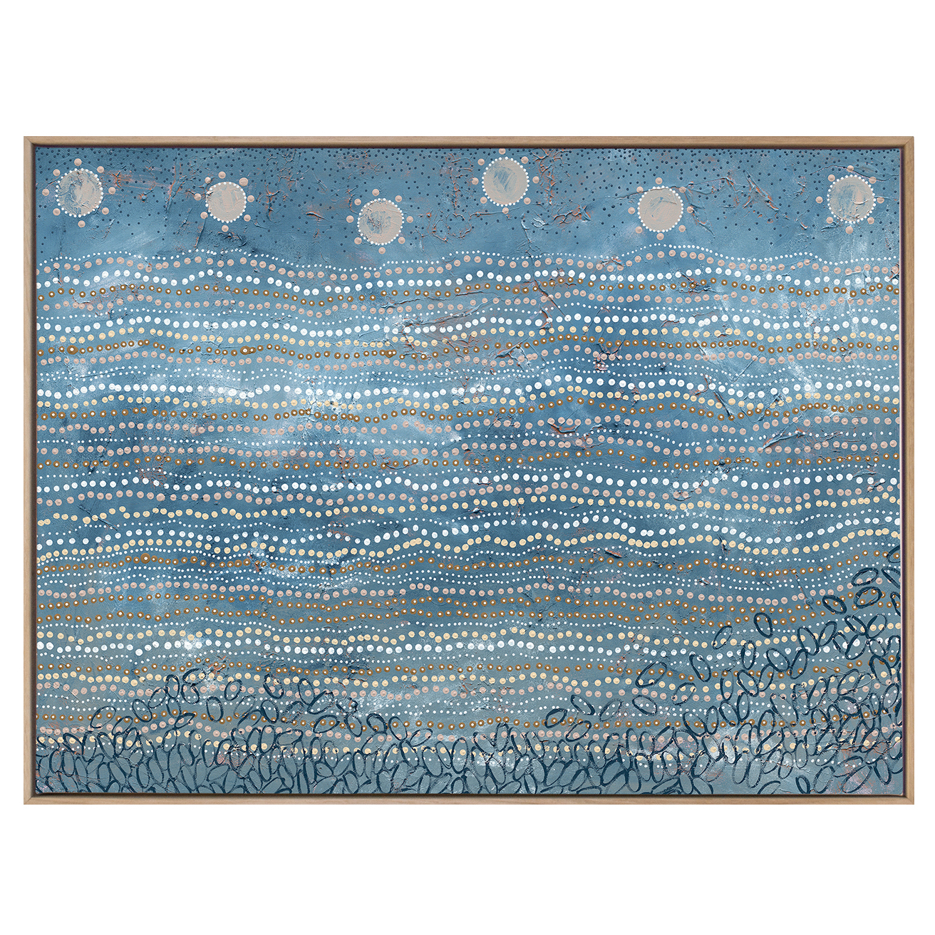 Wubunginya Blue Printed Wall Art