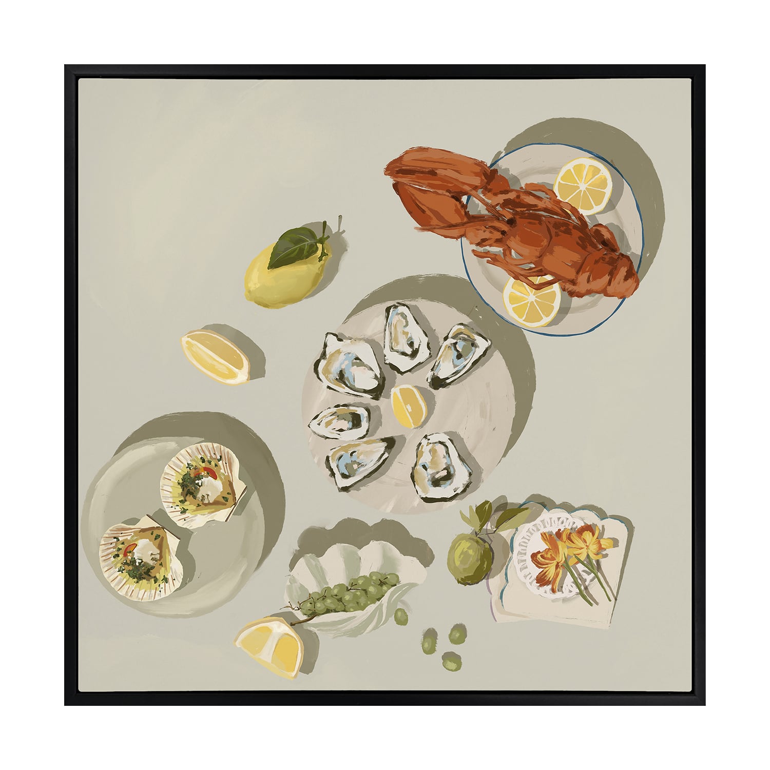 Family Gathering Beige Printed Wall Art