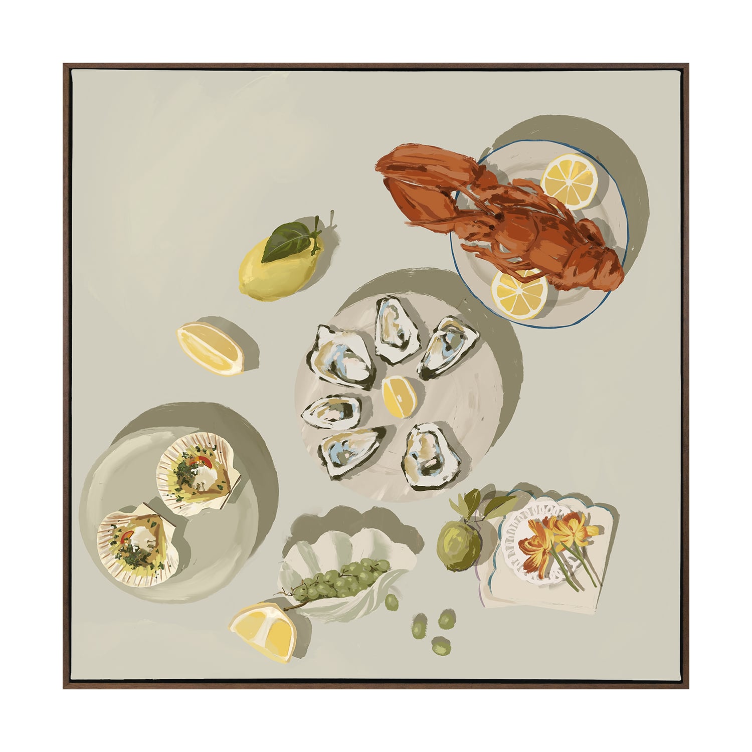 Family Gathering Beige Printed Wall Art