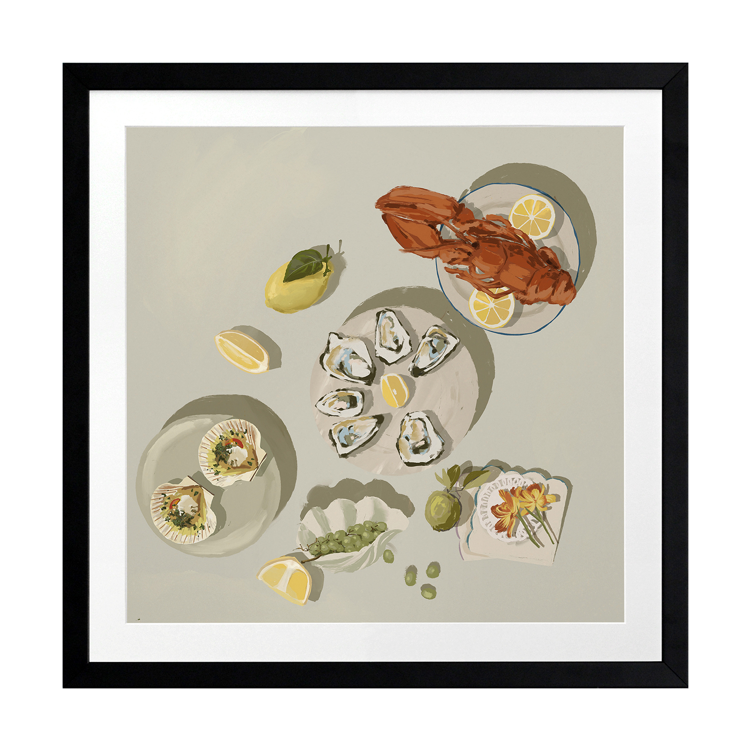 Family Gathering Beige Printed Wall Art