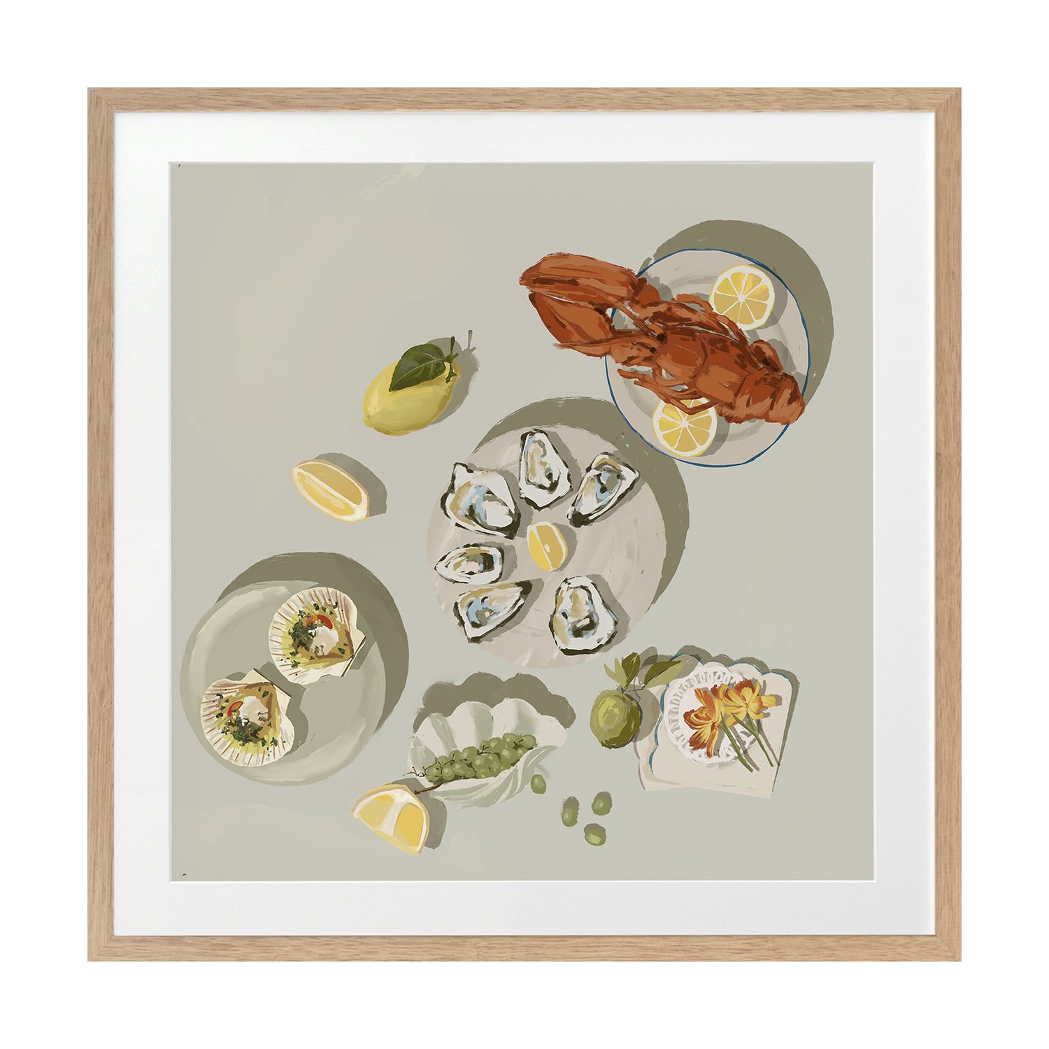 Family Gathering Beige Printed Wall Art