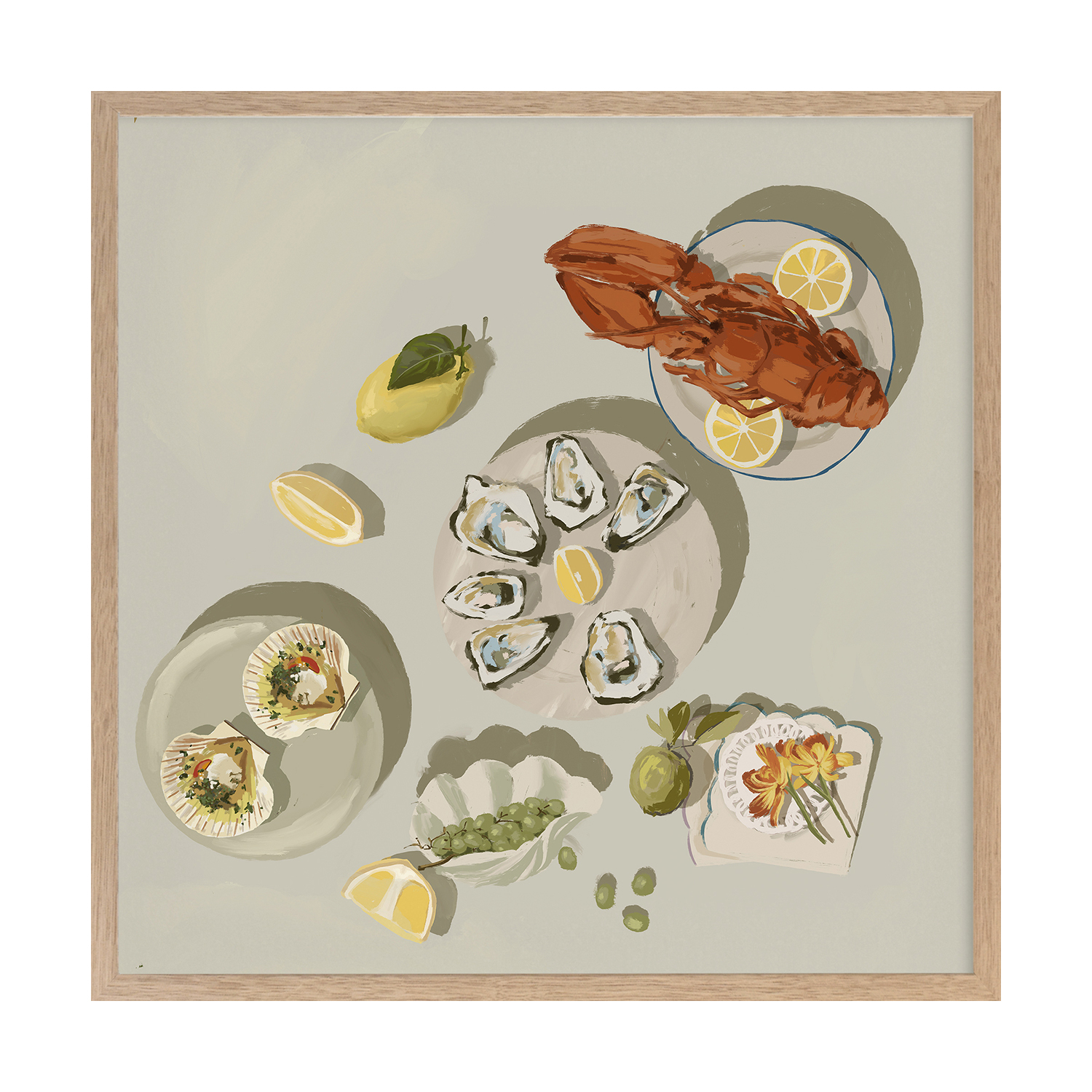 Family Gathering Beige Printed Wall Art