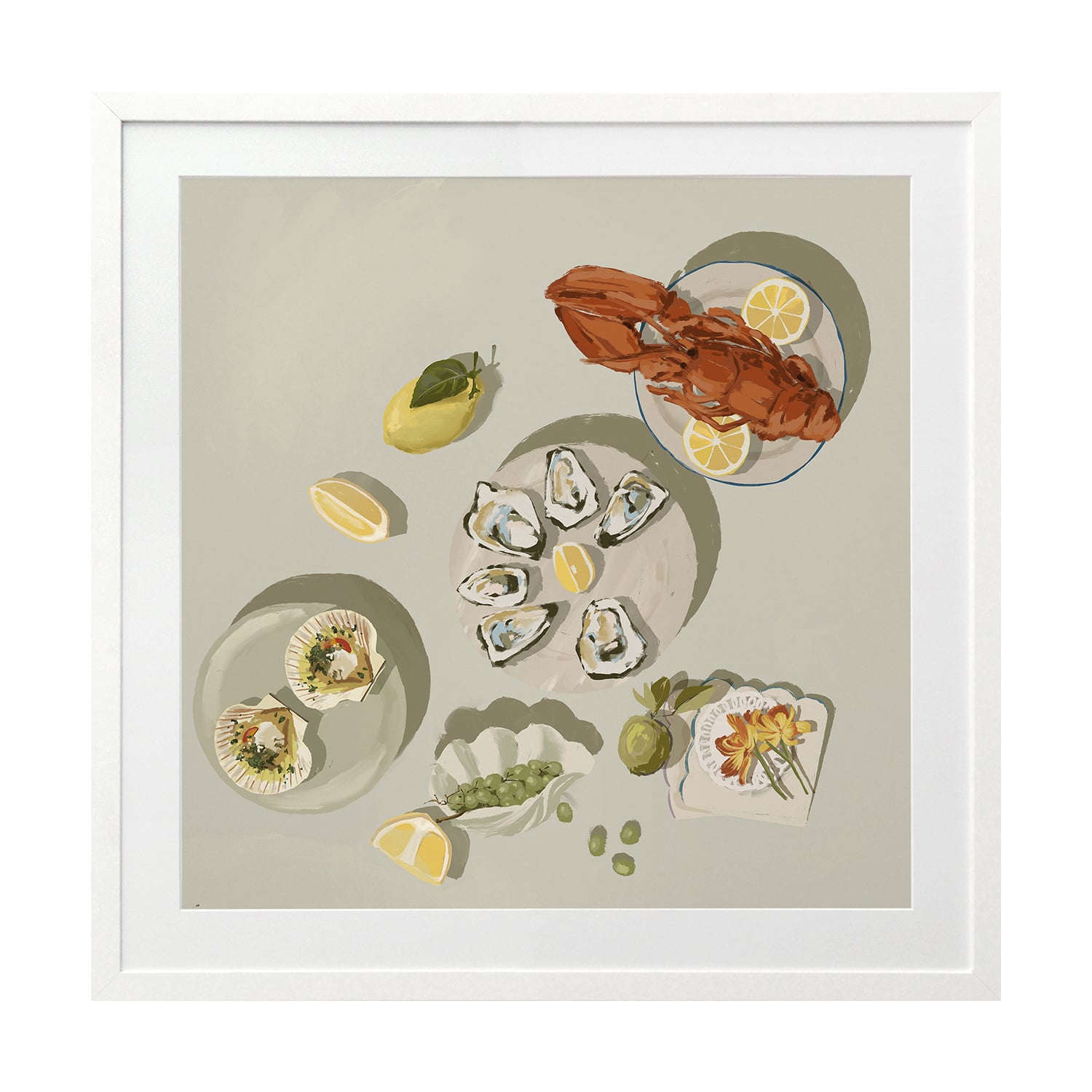 Family Gathering Beige Printed Wall Art