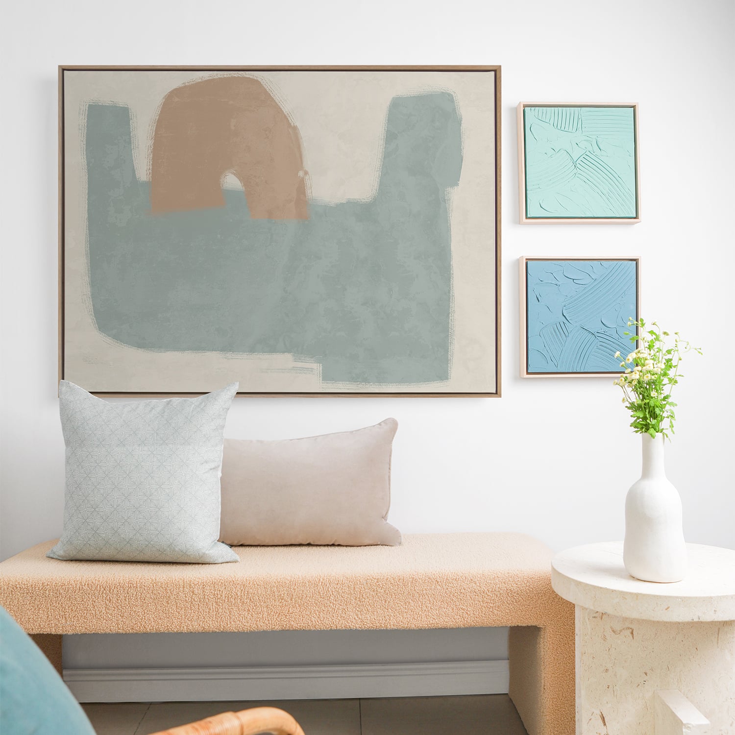 Composed Light Teal Printed Wall Art