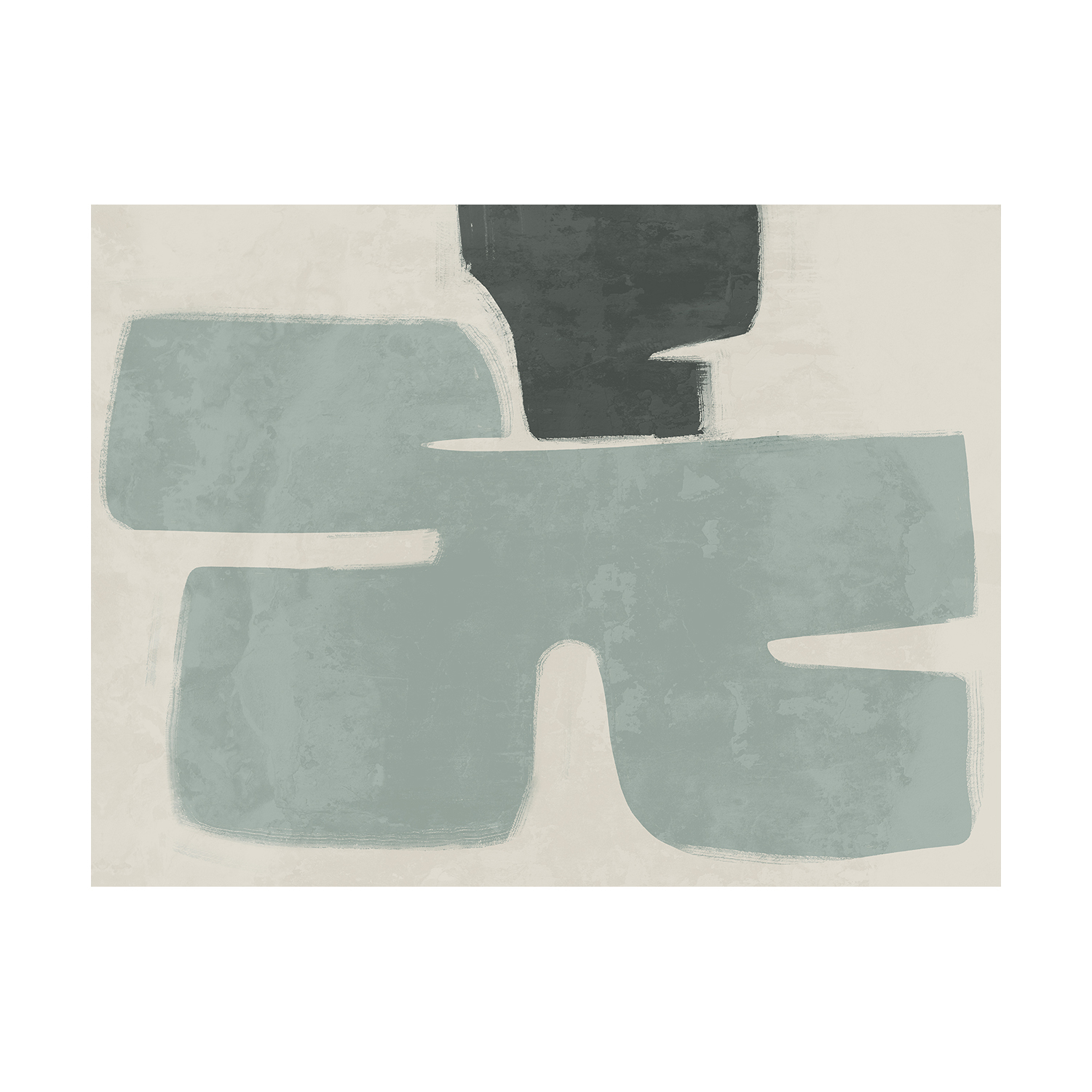 Poised Light Teal Printed Wall Art