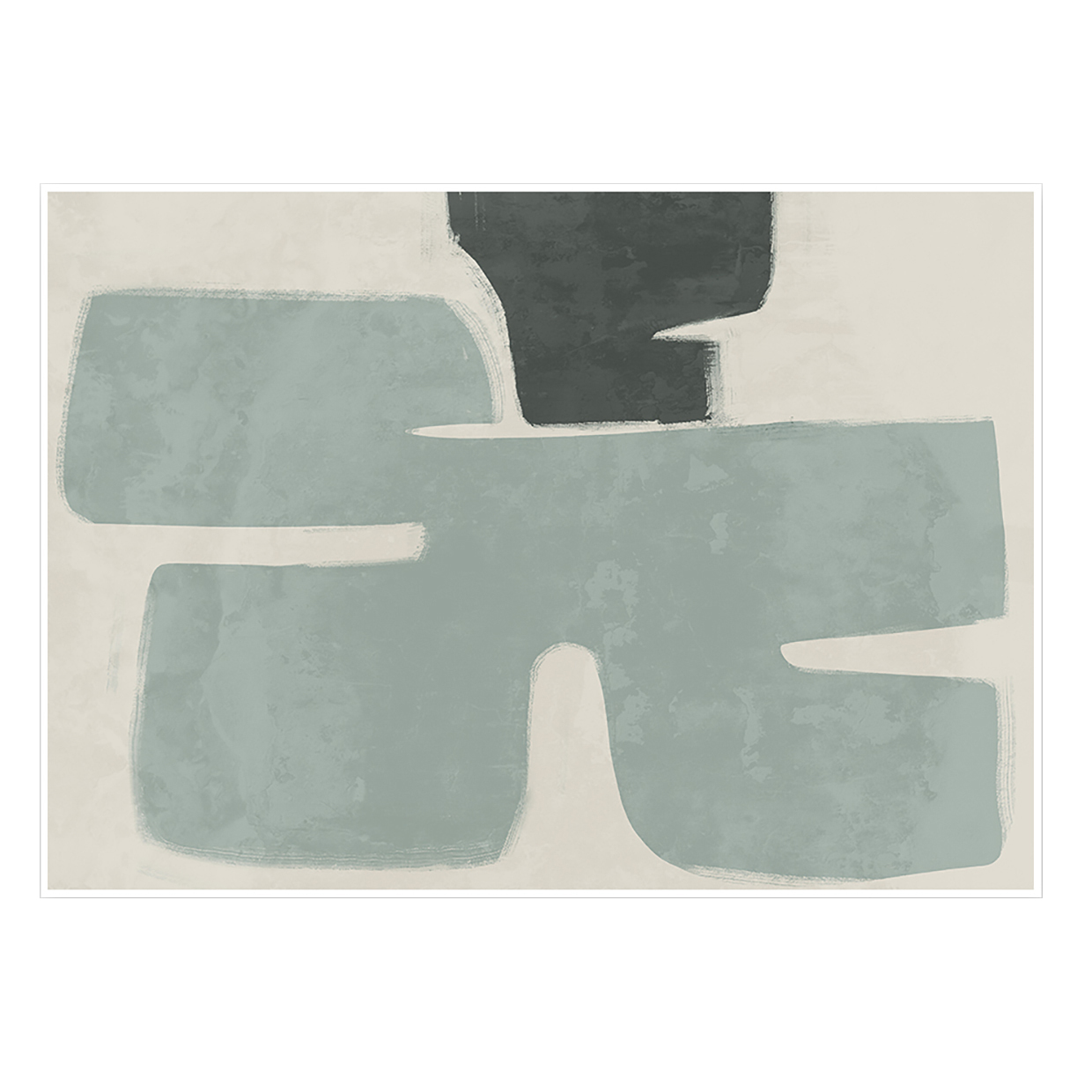Poised Light Teal Printed Wall Art