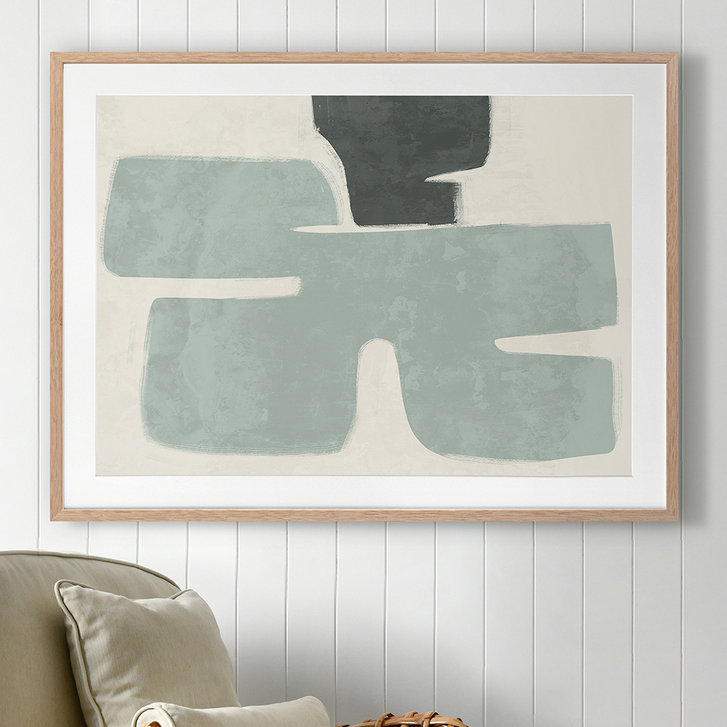 Poised Light Teal Printed Wall Art