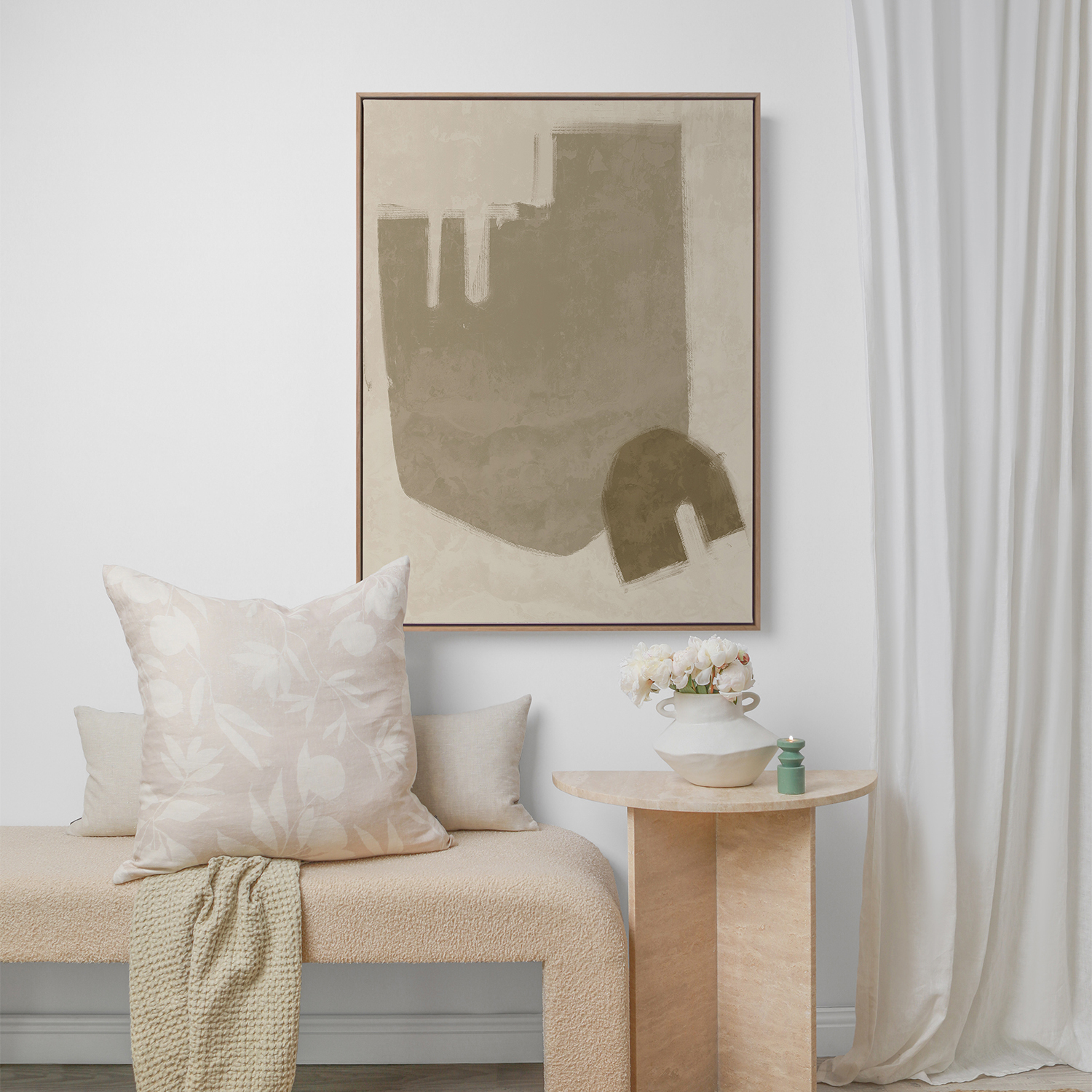 Blase Light Brown Printed Wall Art