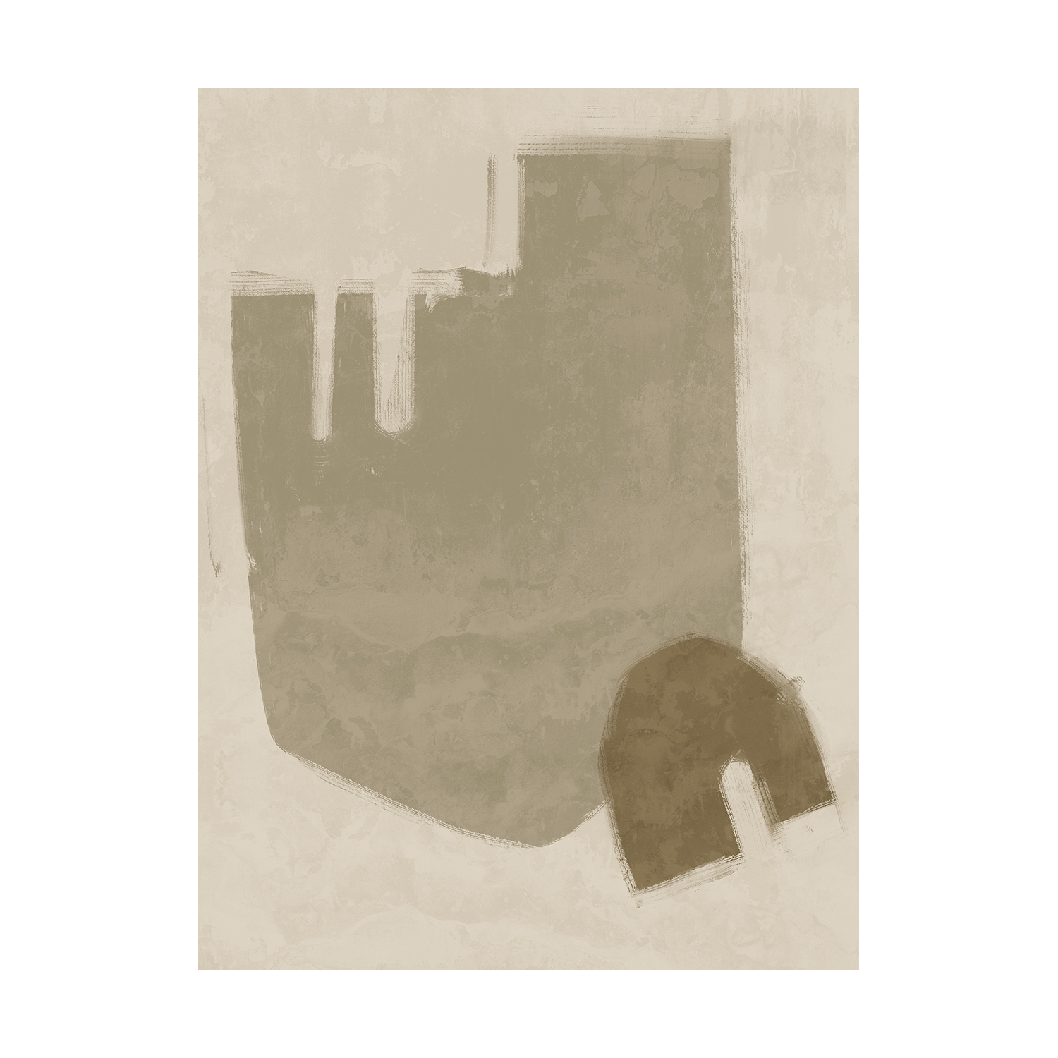 Blase Light Brown Printed Wall Art