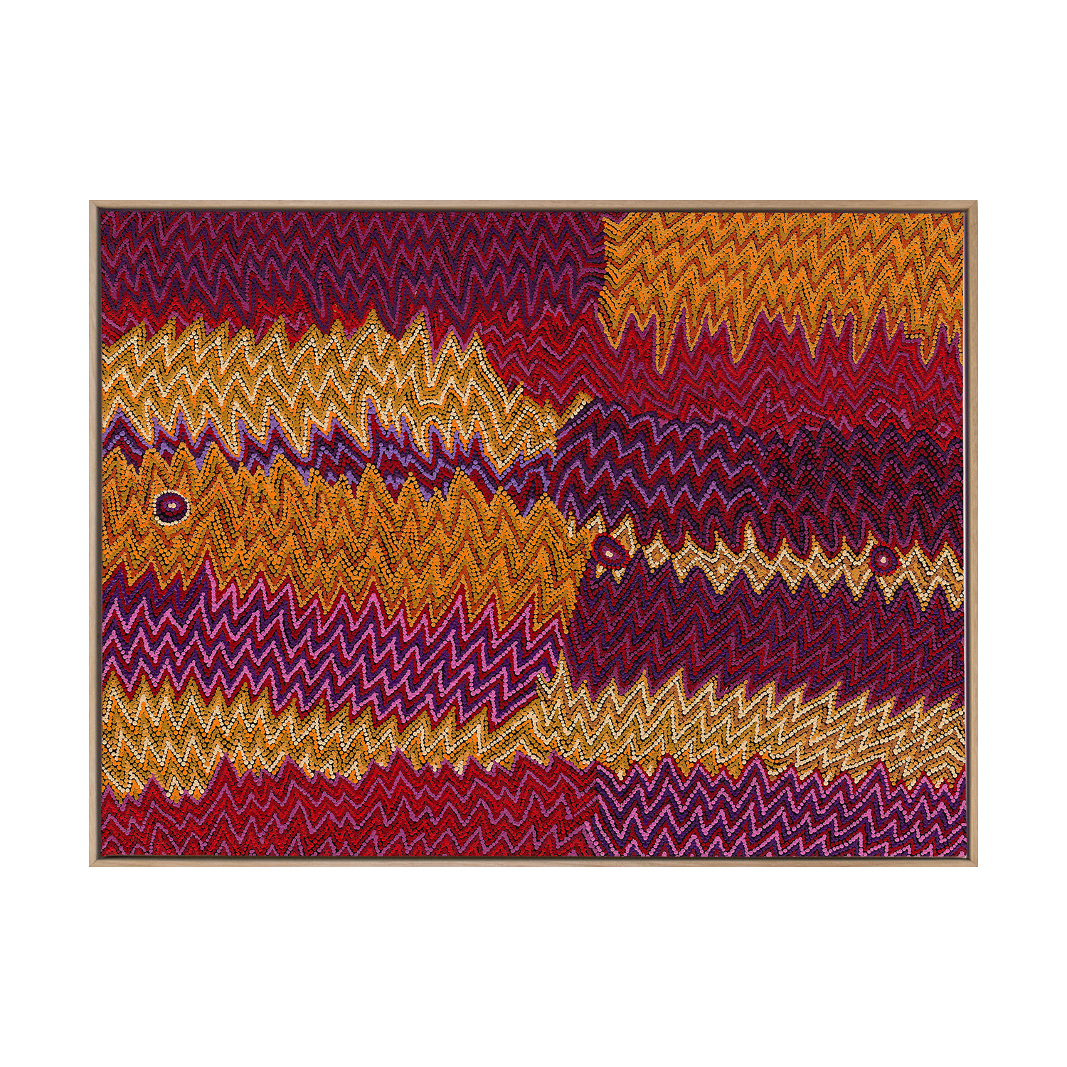 Dark Pink Mina Mina Jukurrpa IX Printed Wall Art