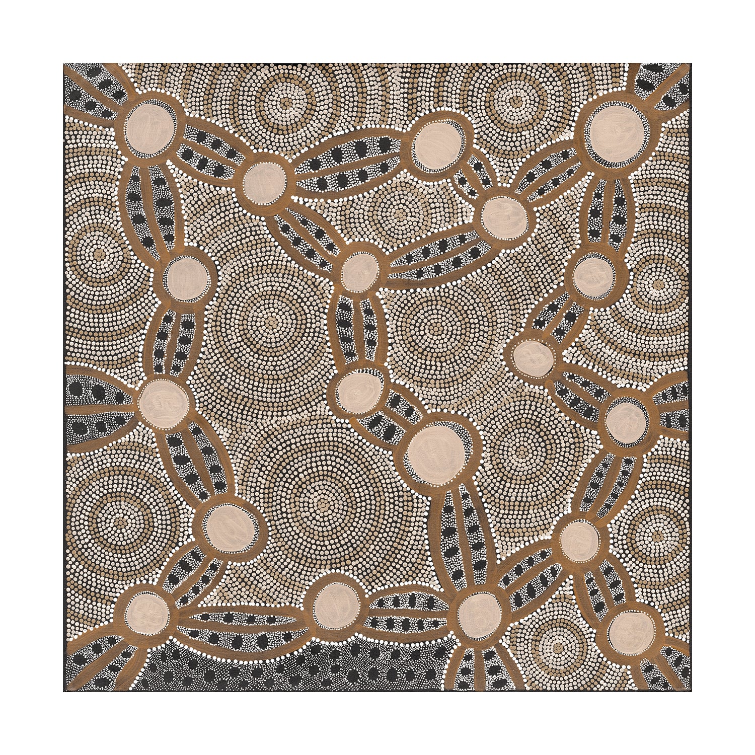 Brown Wanakiji Jukurrpa Printed Wall Art