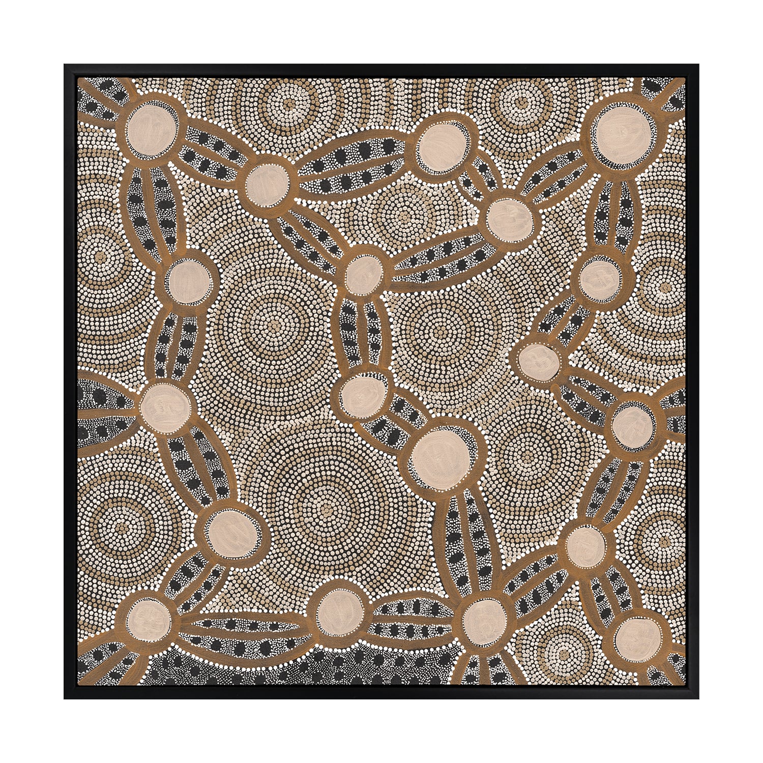 Brown Wanakiji Jukurrpa Printed Wall Art