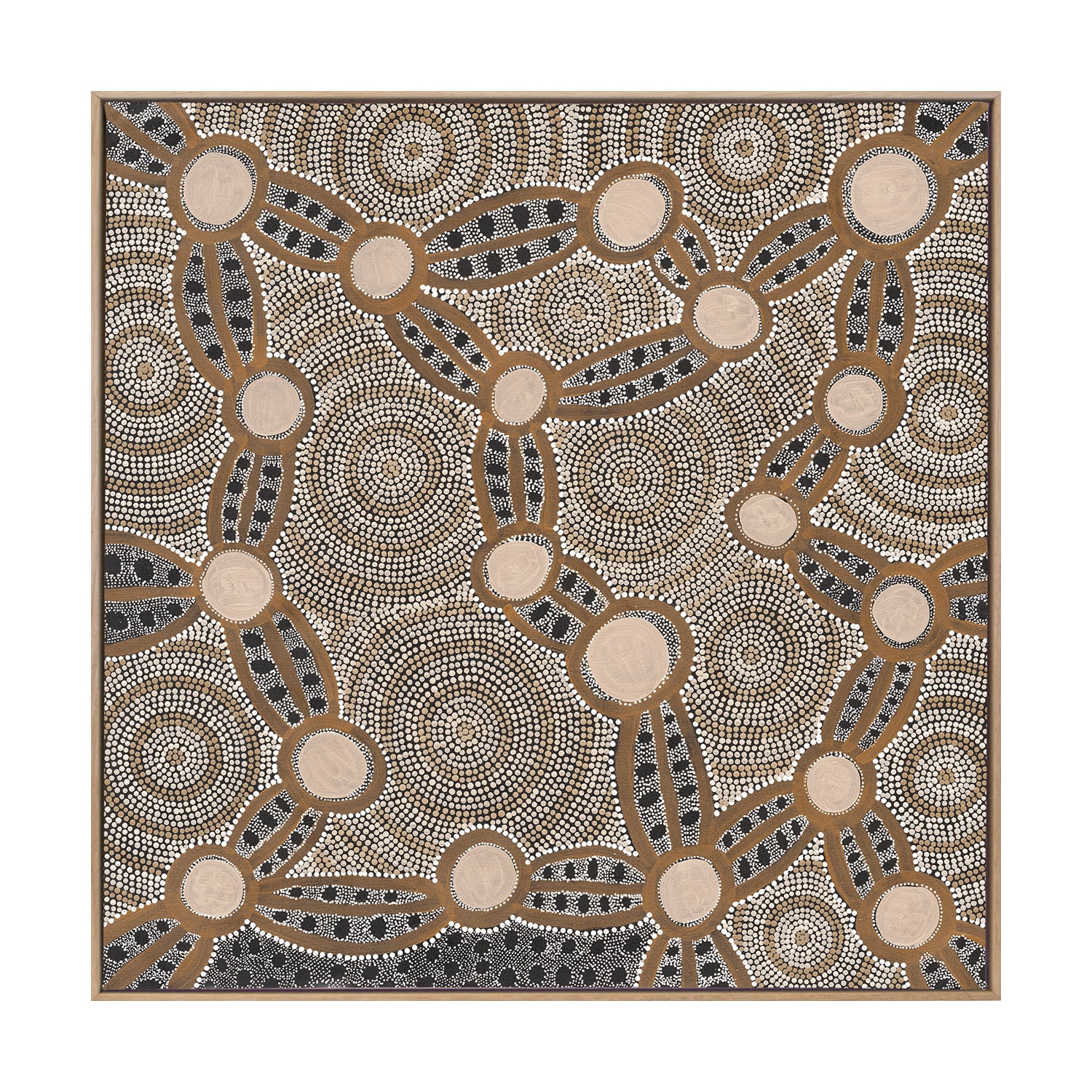 Brown Wanakiji Jukurrpa Printed Wall Art