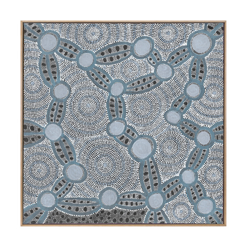 Blue Wanakiji Jukurrpa Printed Wall Art