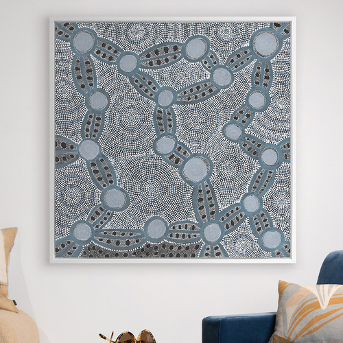 Blue Wanakiji Jukurrpa Printed Wall Art