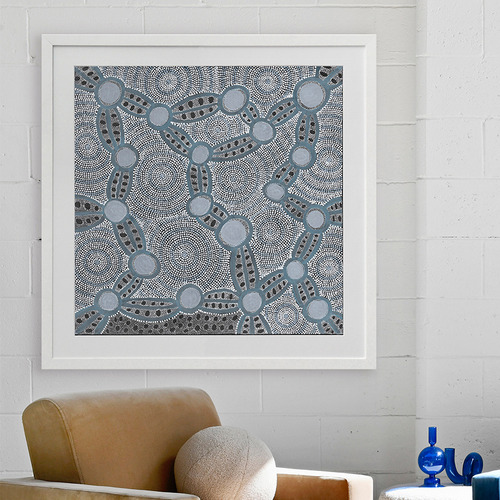 Blue Wanakiji Jukurrpa Printed Wall Art