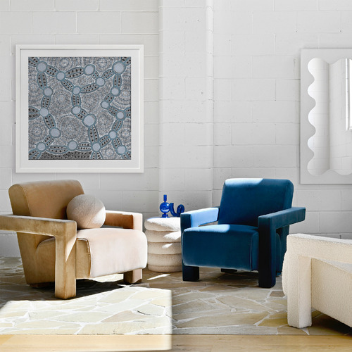 Blue Wanakiji Jukurrpa Printed Wall Art