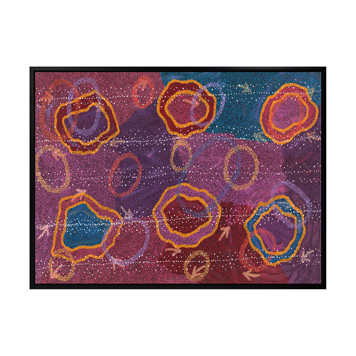 Dark Pink Yankirri Jukurrpa III Printed Wall Art
