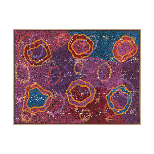 Dark Pink Yankirri Jukurrpa III Printed Wall Art