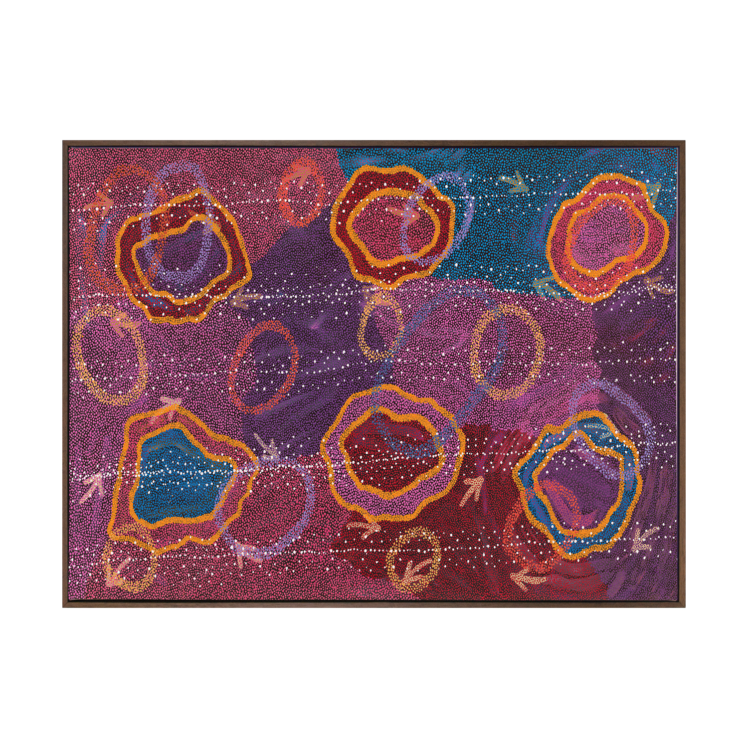 Dark Pink Yankirri Jukurrpa III Printed Wall Art