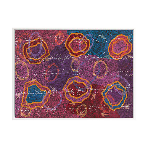 Dark Pink Yankirri Jukurrpa III Printed Wall Art